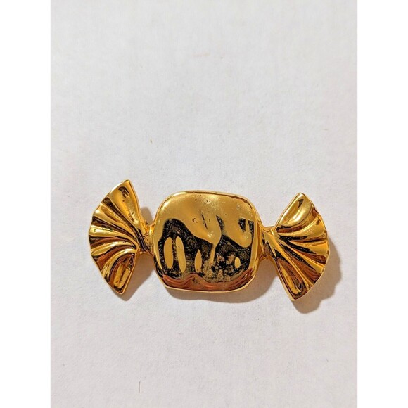 Vintage AAI gold tone candy brooch  2" fun elegant holidays - Picture 1 of 2
